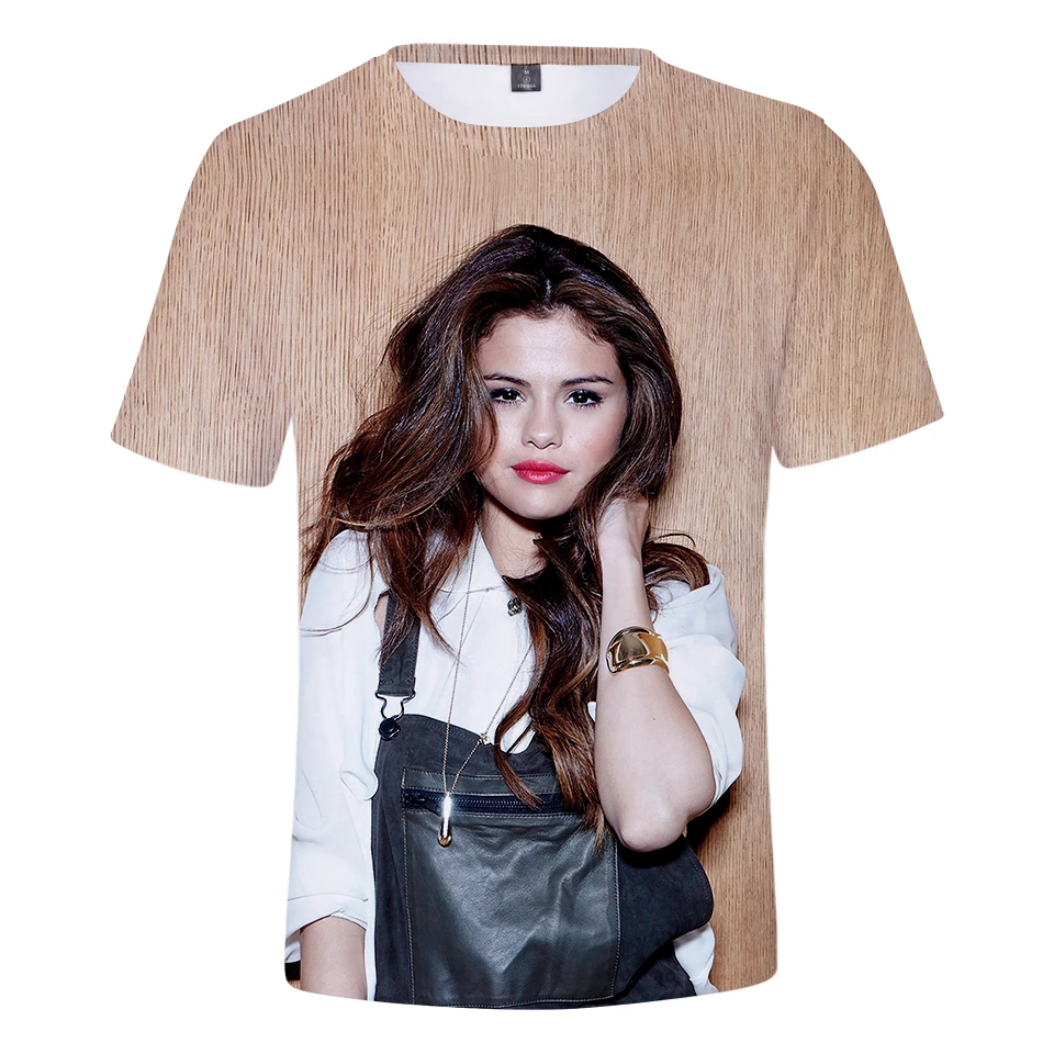 New arrival Selena Gomez Sexy 3D T- Shirt boy/girl popular Casual Print US  singer Selena Gomez 3D T- Shirt