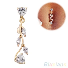 Hot Dangle Belly Button Rings Body Piercing Gold Reverse Sexy Navel Rings 2K9E 7GAG BDM8