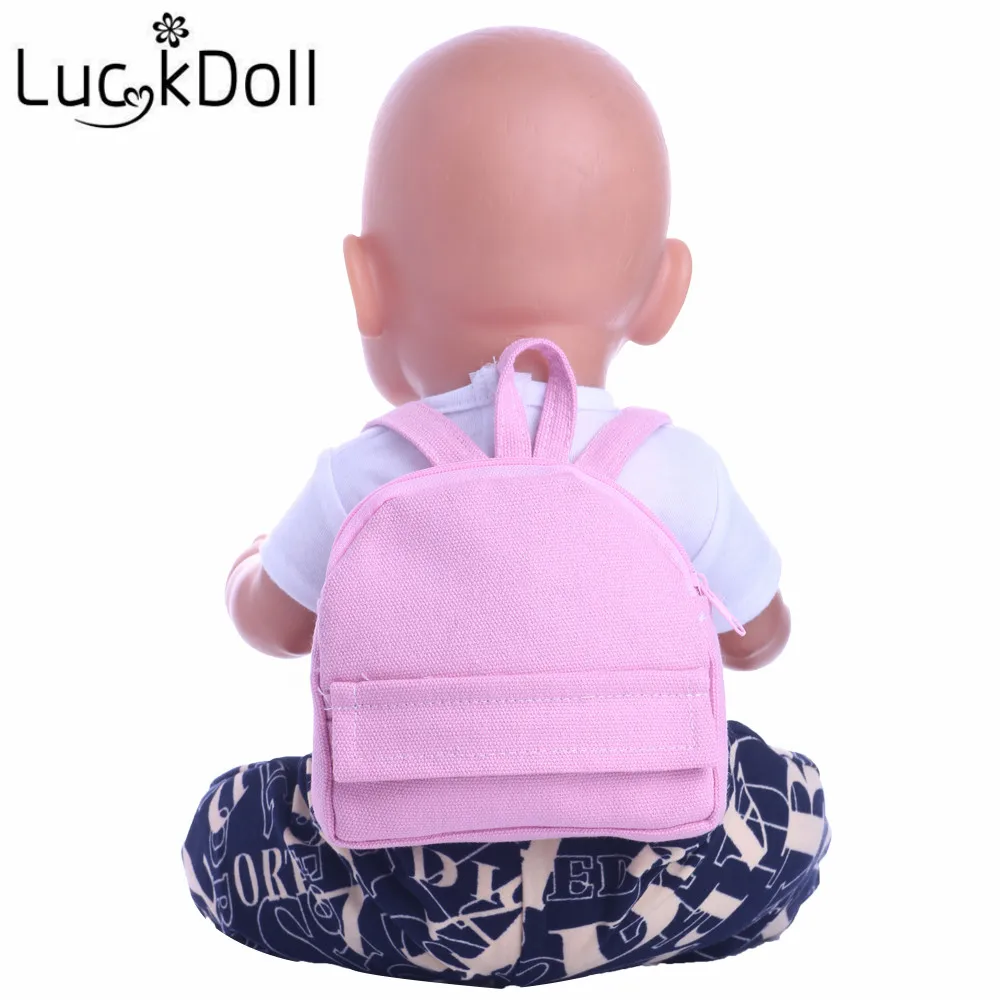 LUCKDOLL сплошной цвет рюкзак подходит 18 дюймов Американский 43 см Кукла одежда аксессуары, игрушки для девочек, поколение, подарок на день рождения