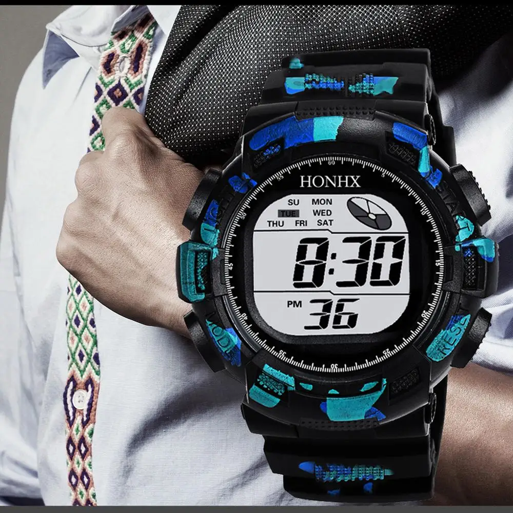 

Men's Watches Camouflage Men Watch Luxury Sport Electronic Digital Male Wristwatch Clock Man 30M Waterproof relogio masculino F4