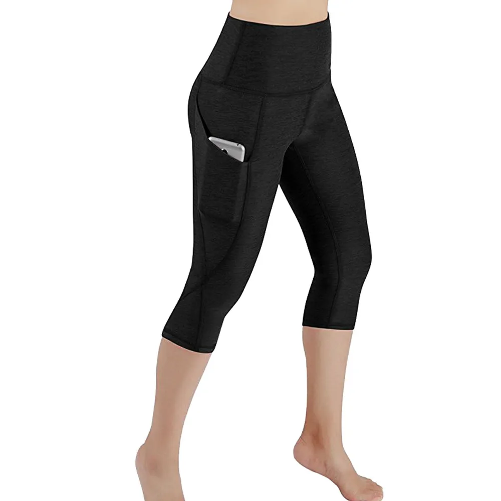 Штаны для йоги женские леггинсы с карманами для занятий фитнесом спортом в тренажерном зале Бег Йога; Спорт Брюки Леггинсы de mujer# yl