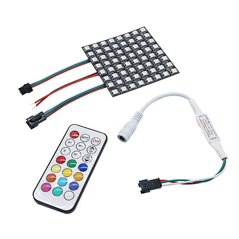 Цифровой гибкий точечный матричный модуль светильник WS2812B SMD 5050 RGB индивидуально