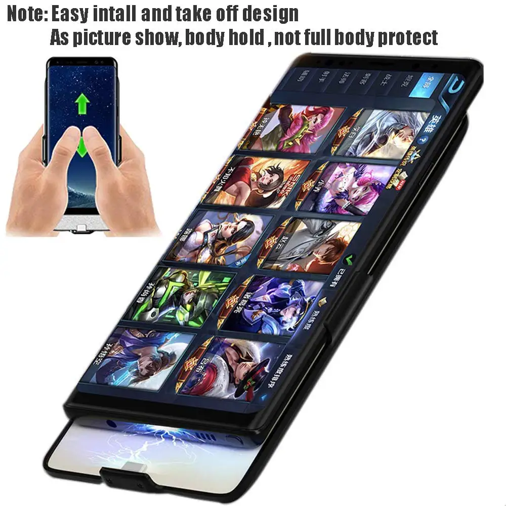 Черный тонкий Дополнительный внешний аккумулятор Extpower 7000 мАч для Samsung Galaxy S10 Plus