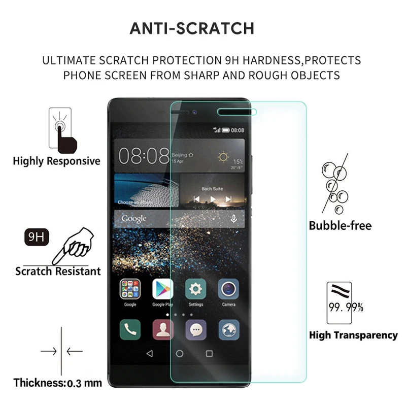 2 шт Премиум закаленное Стекло для Huawei Ascend P8 защитный экран, прозрачный закаленное защитная Пленка чехол для Huawei P8 телефон