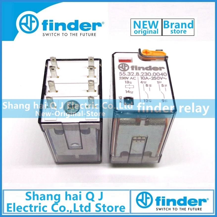 

Brand new and original finder 55.32.8.230.0040 55.32 230VAC 10A 2co finder relay