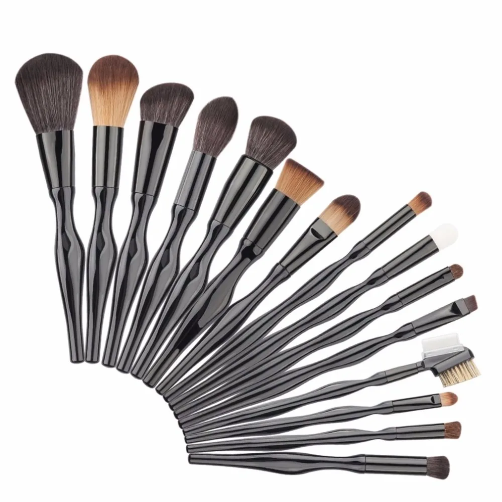

15pcs/set Unique Shape Makeup Brushes Set Foundation Powder Brush Cosmetic Mix Appliance Kits Women Beauty 2017 New Makeup Tools