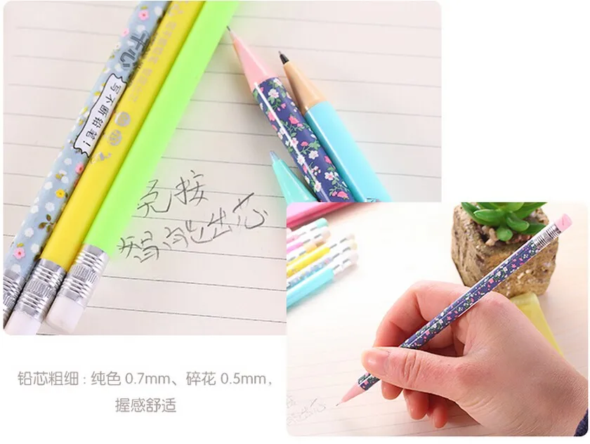 24 шт./партия, 0,7 мм, карандаш для конфет и цветов, резка, механические карандаши, Эсколар, ручки для письма, школьные принадлежности