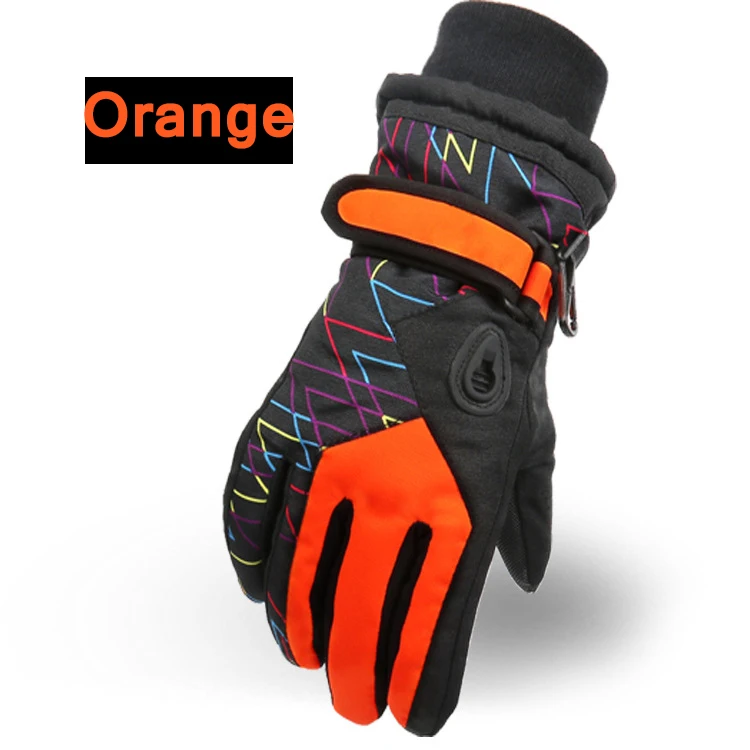 WEST BIKING Детские плотные теплые флисовые прочные Luva Guantes спортивные походные Guantes Ciclismo детские зимние велосипедные перчатки - Цвет: Orange