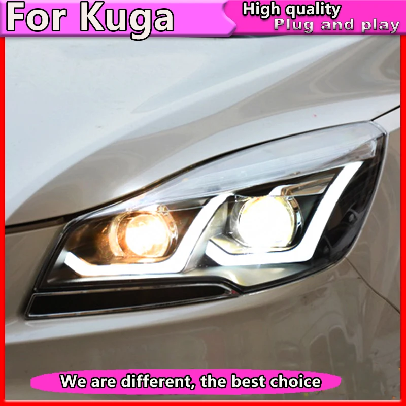 

Car Styling For Ford Kuga Escape Headlights 2013-2016 For Escape LED Headlight DRL Bi Xenon Lens High Low Beam Parking Fog Lamp