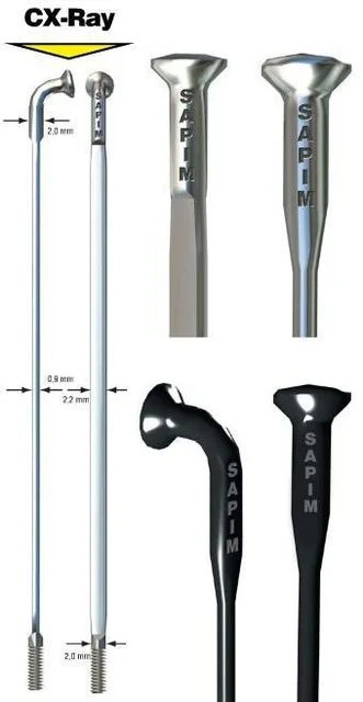 

15 pieces sapim cx-ray spokes, alloy nipples for free!