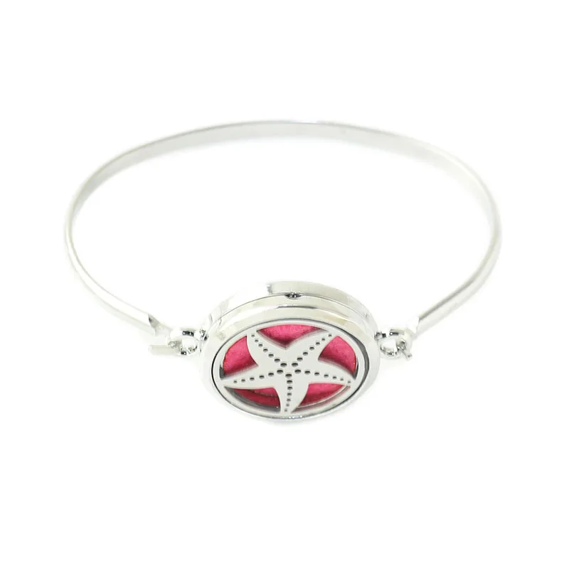 starfish 30mm Stainless Steel Bracelet Bangle Essential Oil Aromatherapy Locket Perfume Diffuser Bo world | Украшения и