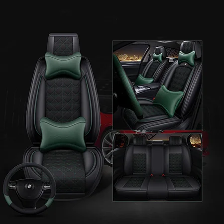 Green Luxury Искусственный флок и льна универсальное автокресло крышка для audi a6 c5 c6 c7 s6 S7 S8 SQ5 SQ7, lexus rx300 rx330 rx350 rx450h 2010 2009 2008 - Название цвета: Green Luxury