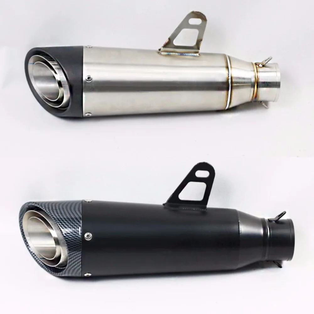 US $52.81 60mm New Motorcycle Exhaust Muffler BlackTitanium Modified Pipe Scooter Racing Exhaust For Yamaha R1R3 CB600 Z900 SC030