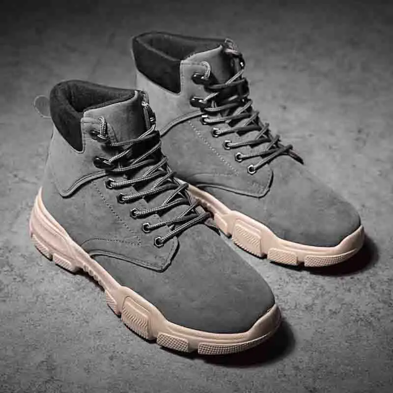 

Masorini Newest Fashion Ankle Boots Winter Motorcycle Boots Male Oxfords Shoes Leather Boots Men's Casual Shoes WW-785