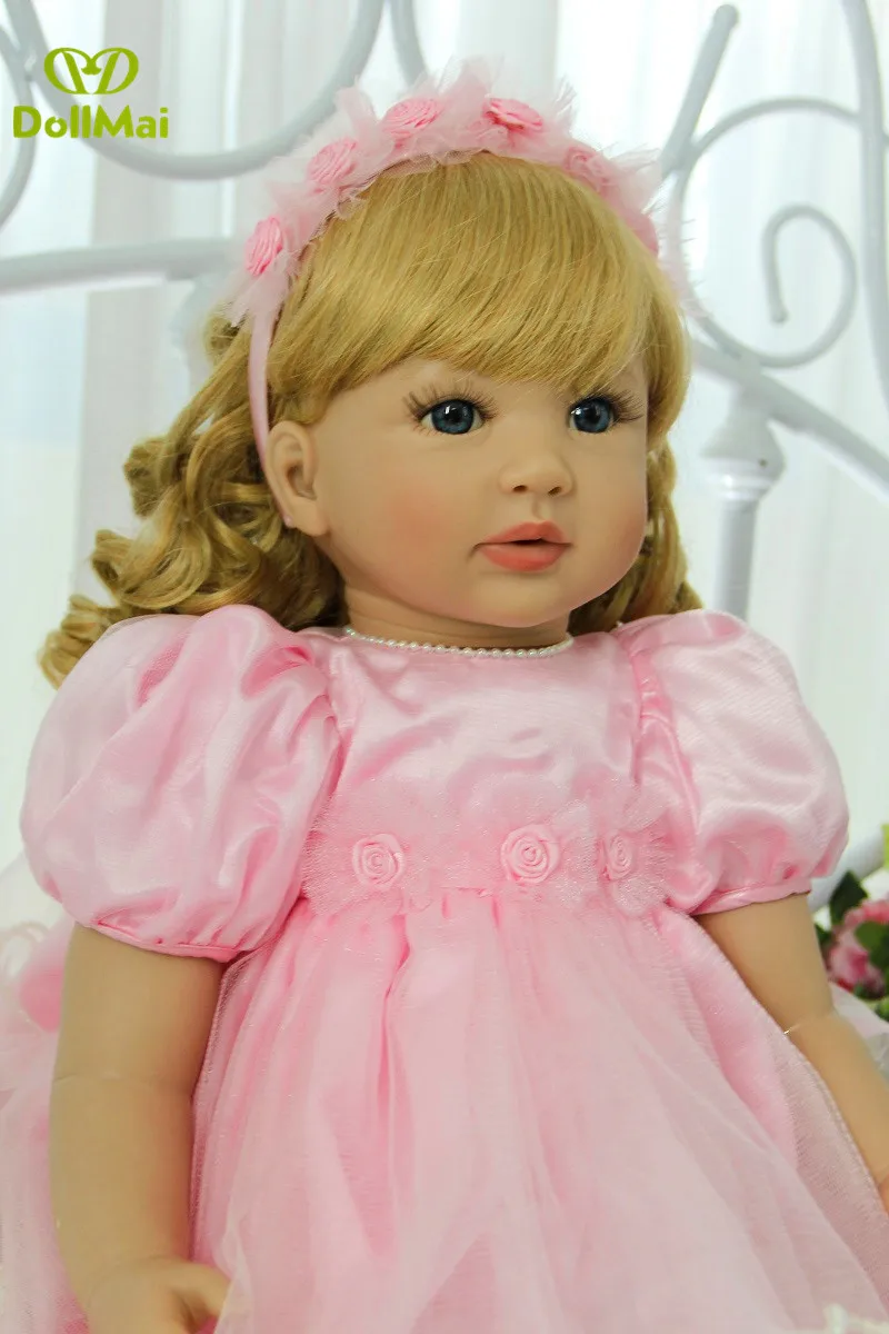 DollMai 60 см, Высококачественная виниловая силиконовая кукла-Реборн, игрушка для маленьких девочек, кукла принцессы для детей, подарок на день рождения, bonecas