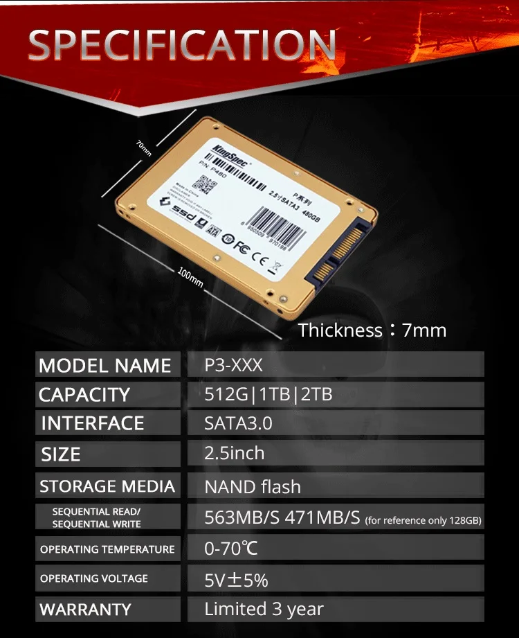 KingSpec HD HDD 2,5 дюймов P3-512 SATAIII SSD 500 ГБ 512 Гб жесткий диск внутренний 240 ГБ SSD жесткий диск для компьютера ПК настольные компьютеры планшеты