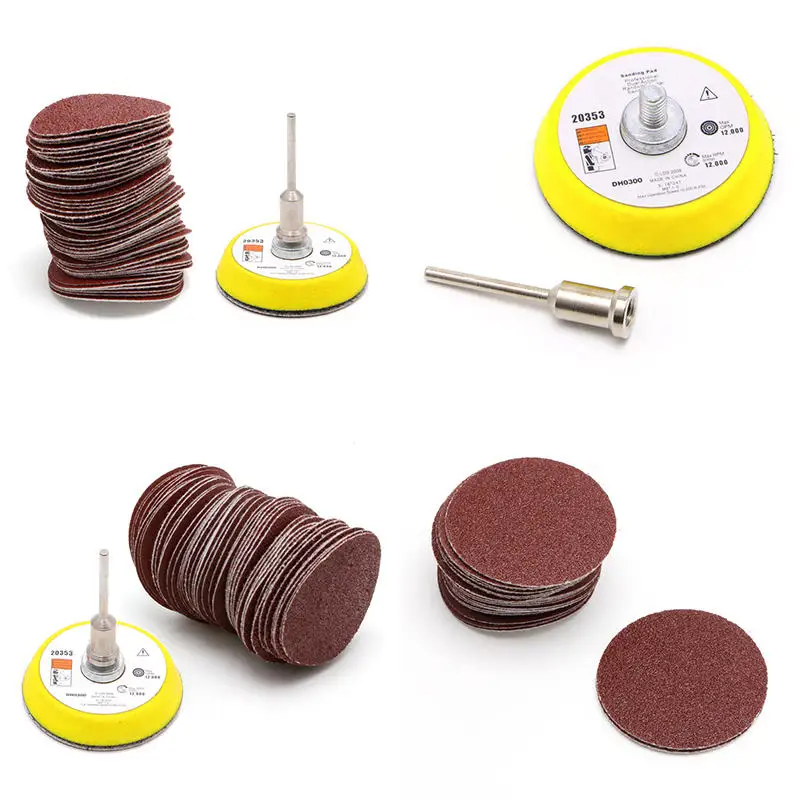 

Mayitr 50pcs 2'' Sanding Disc 60-180 Grits Sander Discs Sanding Pad Sandpaper with M6 Backer Plate for Abrasive Tools