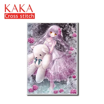 

Cross stitch kits,Embroidery needlework sets with printed pattern,11CT-canvas for Home Decor Painting,portrait Full CKP0012