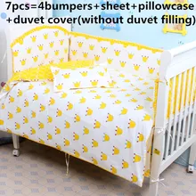 Акция! 6/7 шт. мультфильм детское постельное белье детские кроватки комплект Ropa De cuna одеяло крышка кроватка лист, 120*60/120*70 см