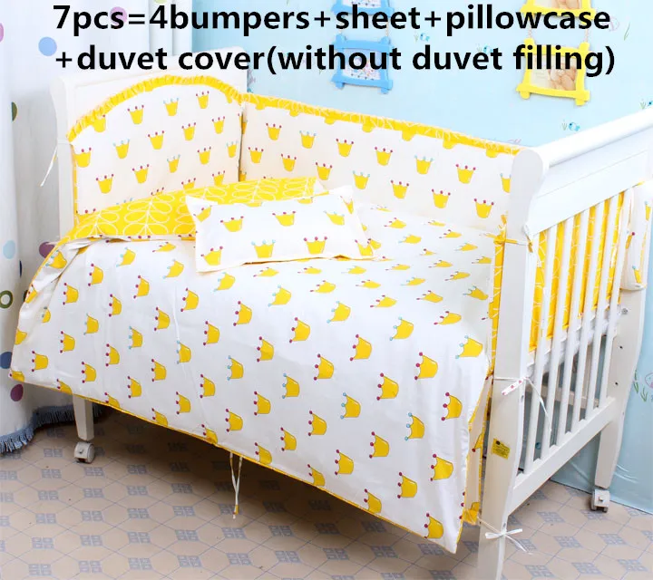 

Promotion! 6/7PCS Cartoon baby bedding sets baby crib set ropa de cuna Comforter Cover cot sheet,120*60/120*70cm