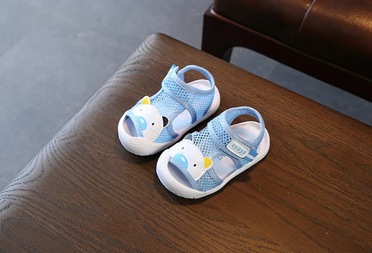 Летние сандалии для новорожденных первая прогулка мягкие детские спортивная дышащая обувь для мальчиков и пляжные туфли для девочек Нескользящие Детские кроссовки