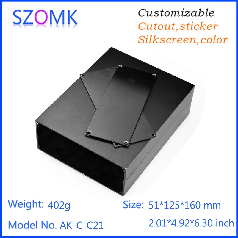 

4 pcs, 51*125*160mm aluminium box electronic gps tracker electrical enclosure for pcb outlet boxes black aluminum case