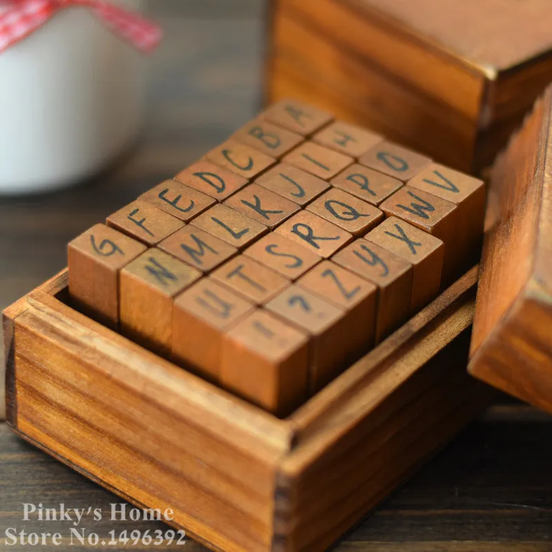 

DIY Vintage Wood Rubber Alphabet Stamp Seal Scrapbooking Stamp Diary Ink Pad Stamp Stationery Set