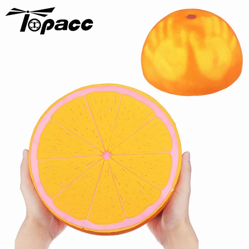 

Temperature Sensing Fruit 25cm Huge Orange Slow Rising Change Color Changable Decoration With Sweet Scented Soft Children Toy