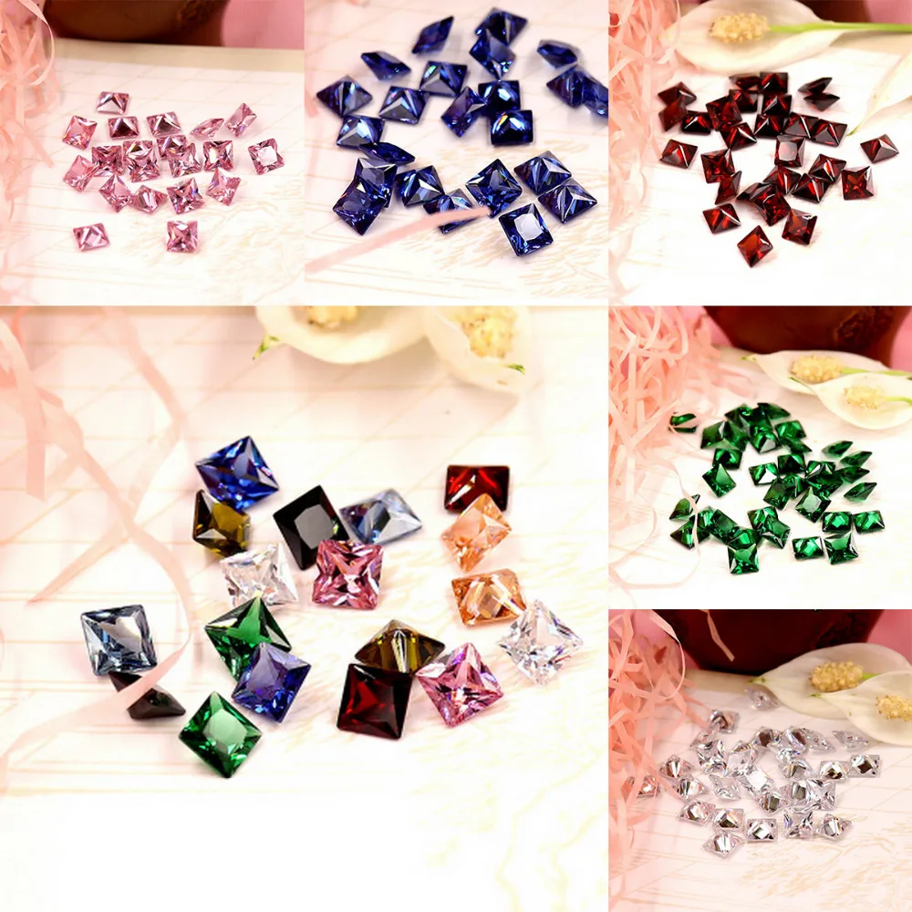 

2018 New Color Crystal Square Beads For Jewelry Making Decorative Glass DIY Beads Material Crystal Cube Clear Beads 6*6mm 8*8mm