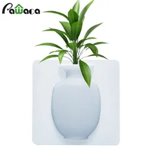 Силиконовая клейкая ваза, палочка на стену, цветочный горшок, волшебные цветочные вазы для растений, Цветочный контейнер для домашнего офиса, настенные украшения