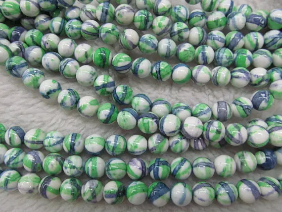 

10strands 4 6 8 10 12mm wholesale howlite turquoise handmade sugar round ball mixed color jewelry beads