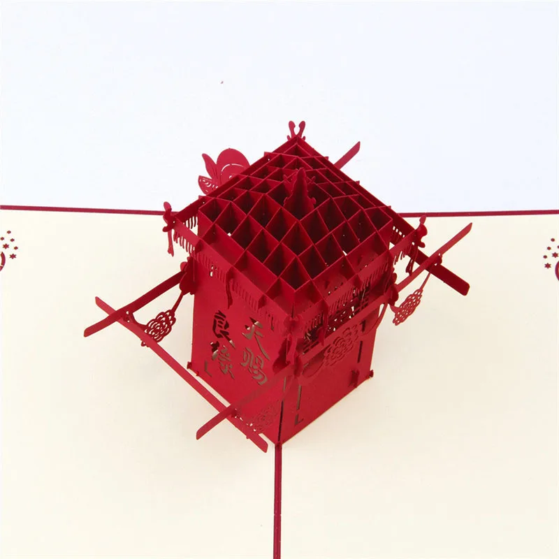  3D Laser Cut Handmade Chinese Style Bridal Sedan Chair Paper Invitation Greeting Cards PostCard Wed - 32791417397