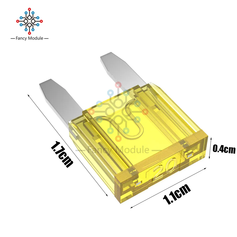 Труба автоматический предохранитель 5A 7.5A 10A 15A 20A 25A 30A 35A 40A amp с цинковым материалом 12 В 24 в автомобильный предохранитель лезвие автомобиля вставка предохранитель труба - Цвет: 20A