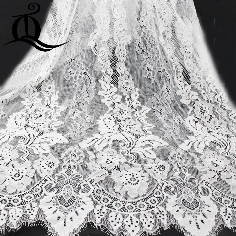 

50*160cm beautiful Net Lace French Voile Guipure tulle mesh Lace Fabric For dress EEuropean styled luxury wedding dress DIY 2