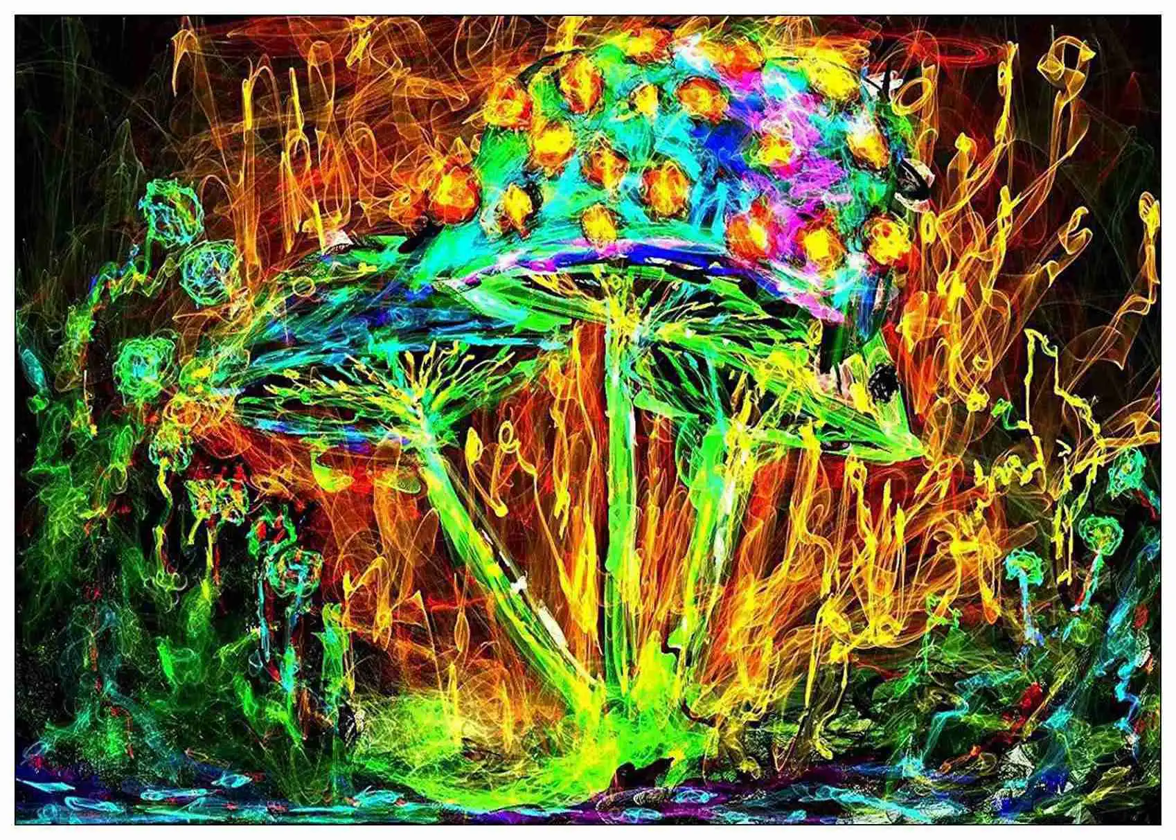 Psychedelic Trippy Tree Abstract painting Vintage Paper Poster Wall Painting Home Decoration 42X30 CM 30X21 CM - Цвет: E081