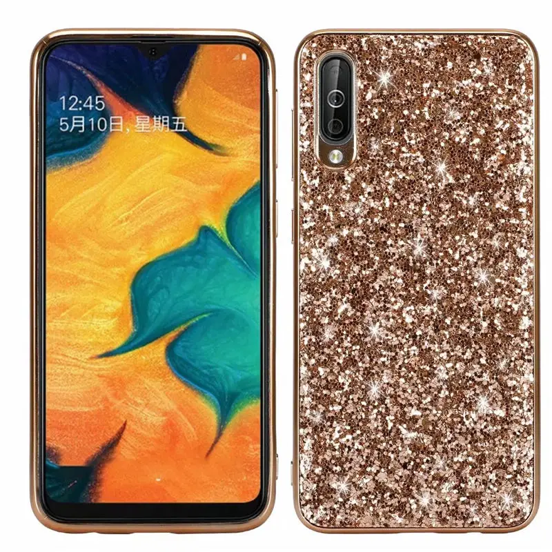 

For Samsung Galaxy A50 A30 Case Luxury Silicon Bling Glitter Crystal Sequins Diamond Soft TPU Cover A10E A70 A10 A40 A60 M10 M20