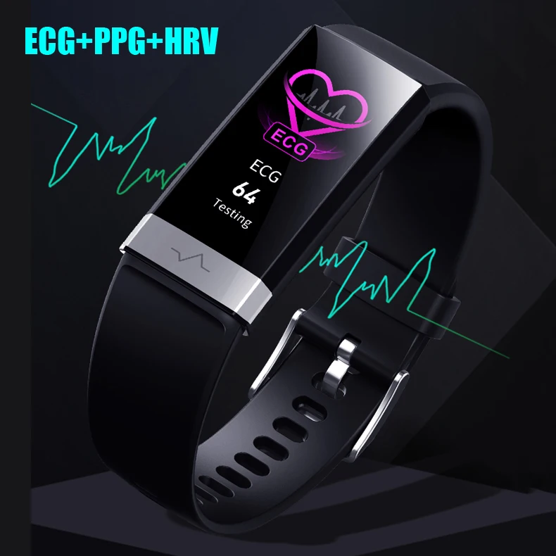 ЭКГ PPG HRV умный Браслет сердечный ритм кровяное давление монитор сна смарт-браслет Спортивная активность фитнес-трекер напульсники мужские