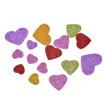 

New Colorful Heart Confetti Mixed Size Glitter Foam Heart Stickers DIY Scrapbooking Craft Kids Toy Party Decoration 45Pcs/Pack