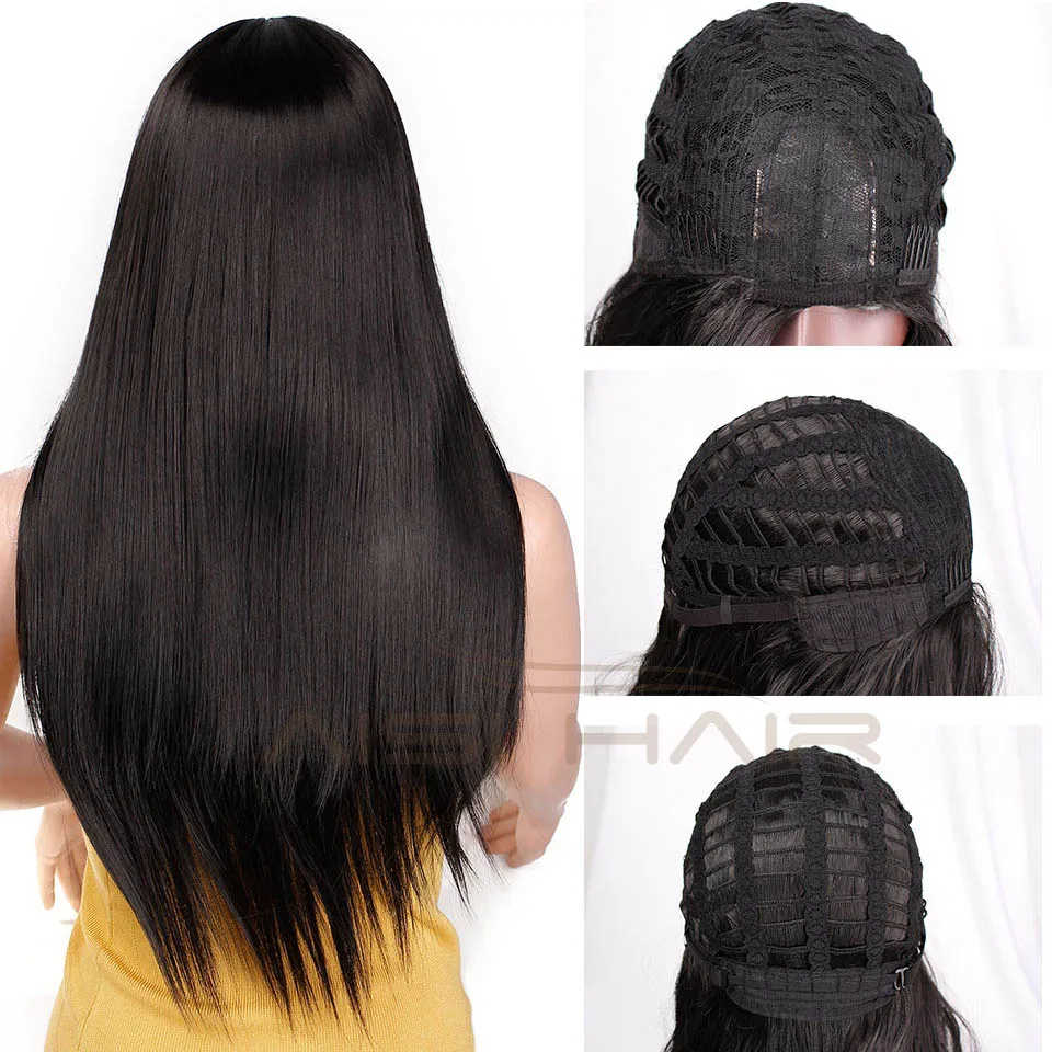 Pelucas sintéticas largas rectas verdes para mujer pelucas negras rosadas 24 pulgadas 9 colores pueden ser pelucas Cosplay I es una peluca