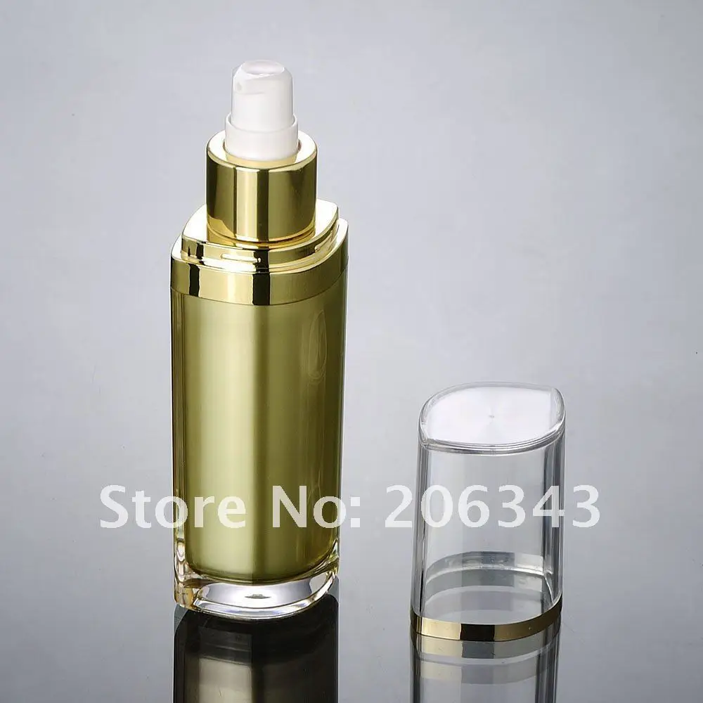 30 мл золотистый акриловый глазной формы помпа для лосьона бутылки|lotion bottles|pump lotion