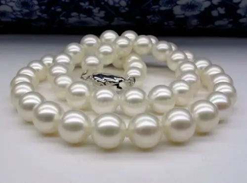

Free shipping hot sale Women Bridal Wedding Jewelry >>10-11mm 17" AAAA+ Akoya White Pearl Strand Necklace Handmade