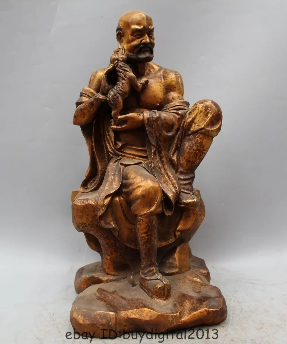 15 &quotКитайский буддийский из бронзы Gild 18 Arhats Kylin shaveling Monk Buddha | Дом и сад