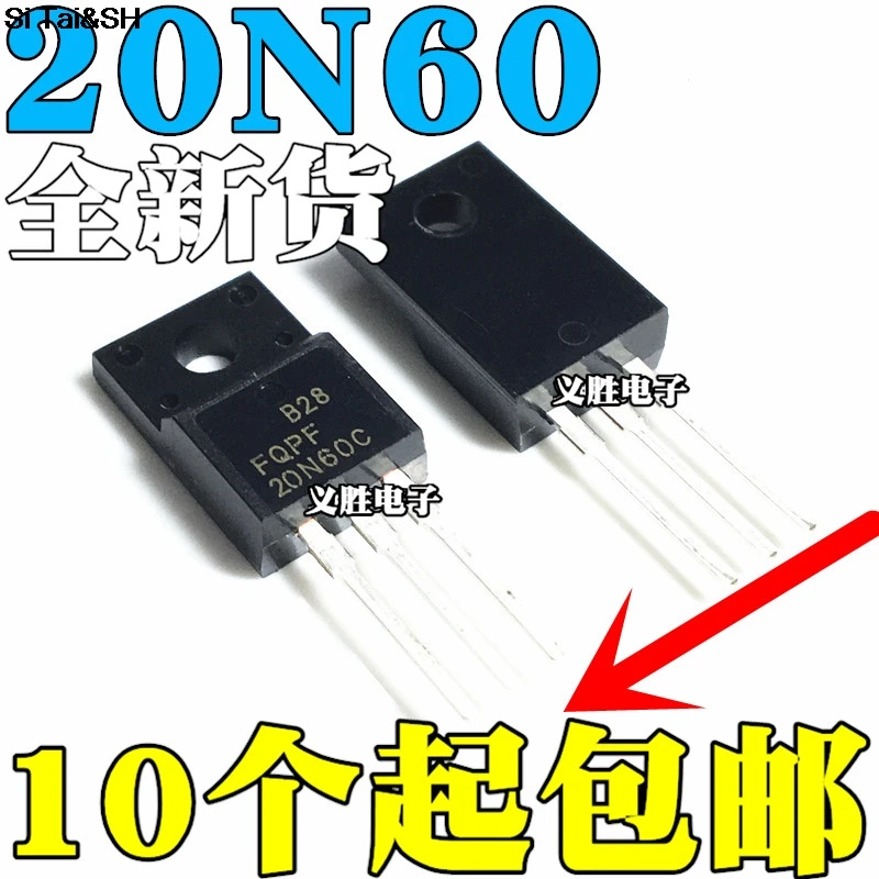 

10PCS FQPF20N60C FQPF20N60 20N60 P20NM60FP TO-220F support 32-inch LCD power supply tube