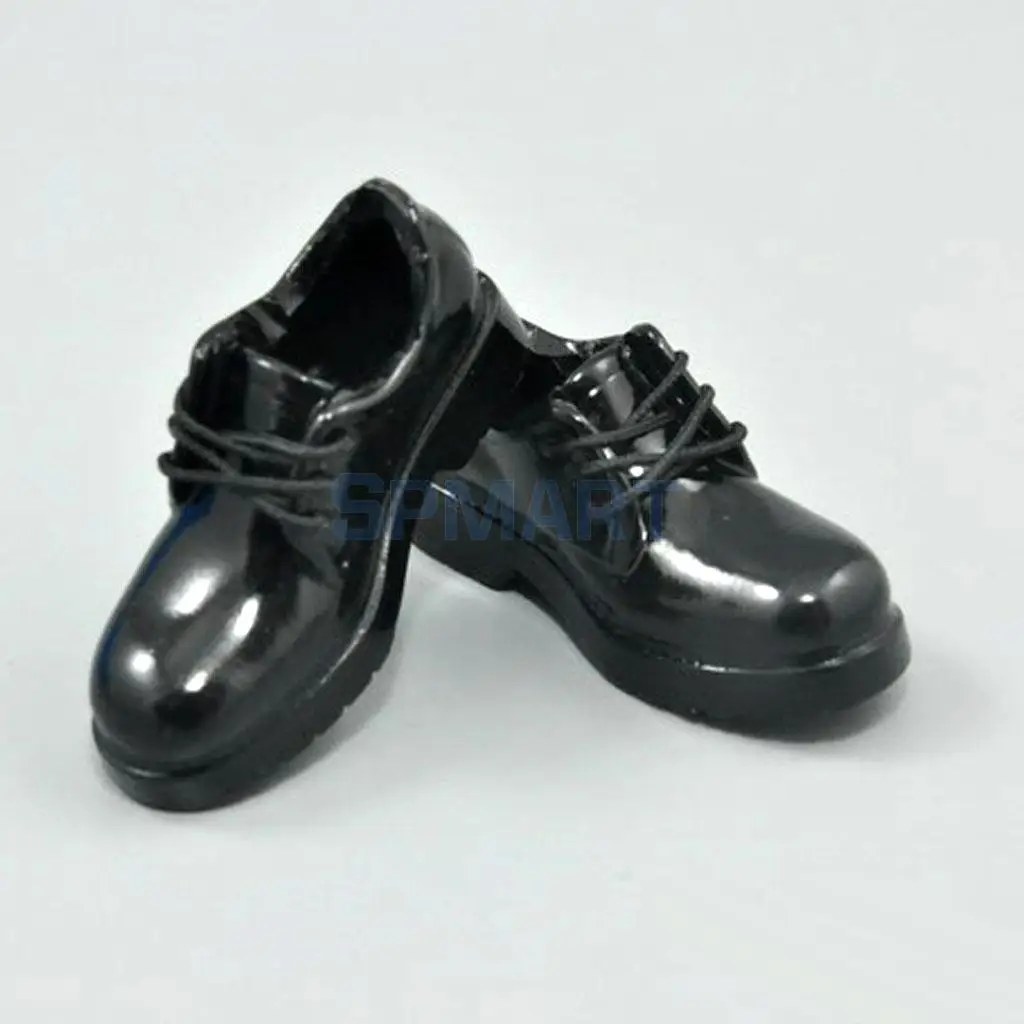 

1/6 Scale Female Schoolgirl PU Leather Shoes Black