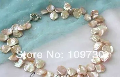 

Jewelry 002609 20mm baroque pink keshi reborn pearl necklace
