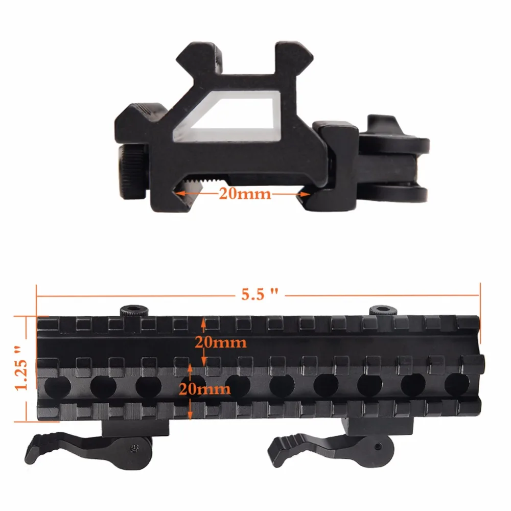 Airsoft QD Быстрый съемный двойной Rail направляющая для оптического прицела ружья прицел угольное крепления двойной 13-слоты Железнодорожный 1-0012 - Цвет: style two