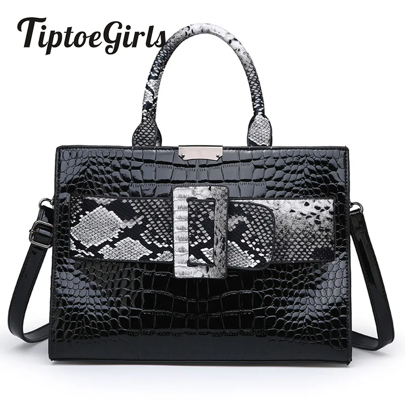 

Snake Pattern Splice Ladies Handbag New Fashion High Quality Casual Wild Shoulder Messenger Bag