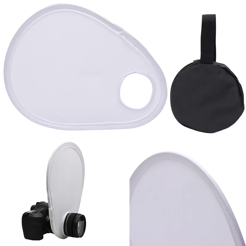 

OOTDTY Flash Accessories Universal Folding Photography Flash Lens Diffuser with Bag Reflector For DSLR SLR Camera Dropshipping