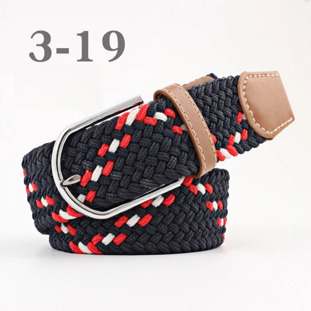 ZLD 60 Colors Female Casual Knitted Pin Buckle Men Belt Woven Canvas Elastic Expandable Braided Stretch Belts For Women Jeans 21