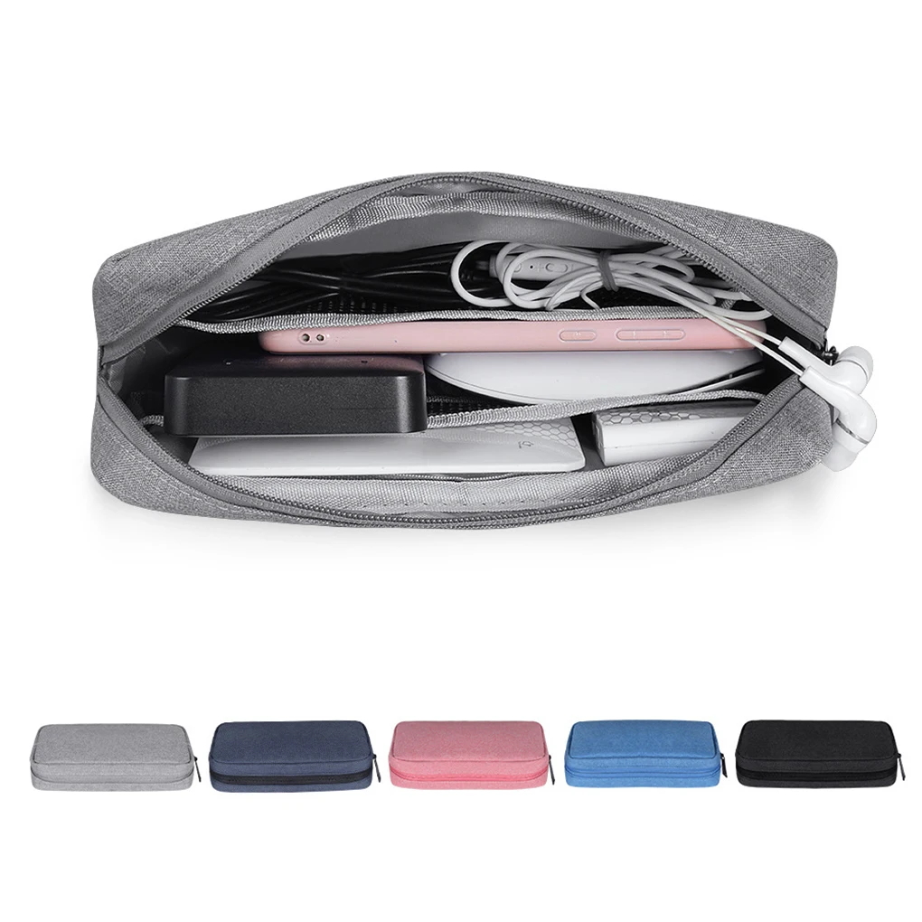 

Portable Oxford Cloth Storage Bag Digital Gadget Devices USB Cable Data Line High Capacity Storage Bag